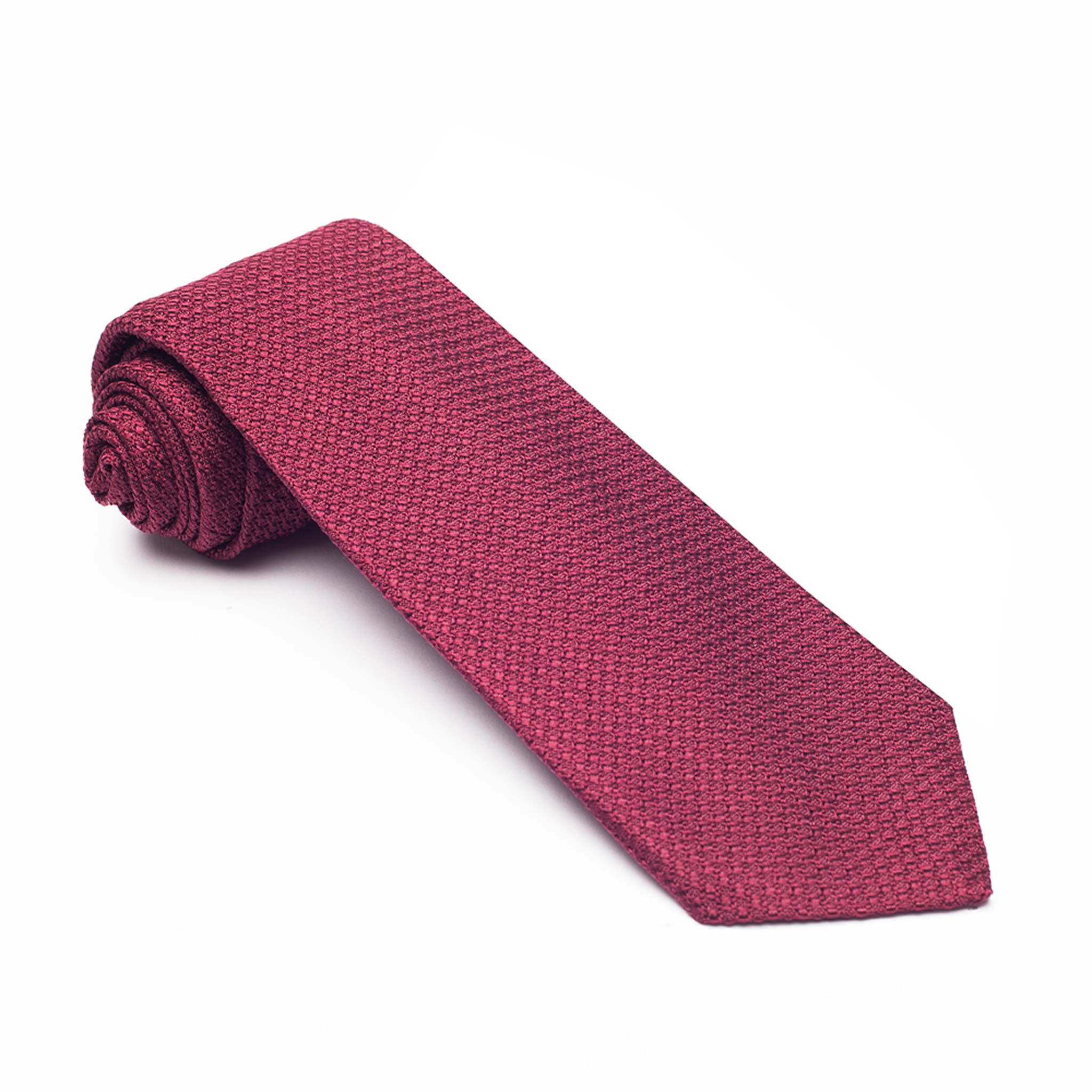 Grenadine Woven Silk Tie, Burgundy - Dege & Skinner