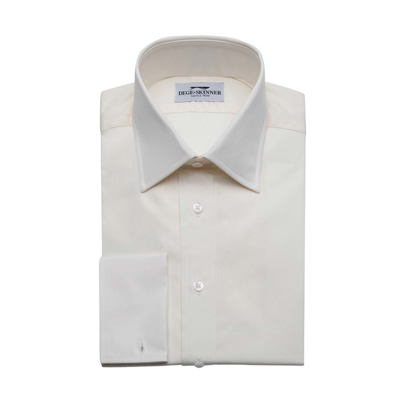 Mens Cream Poplin Cotton Shirt | Dege & Skinner | Savile Row Tailors