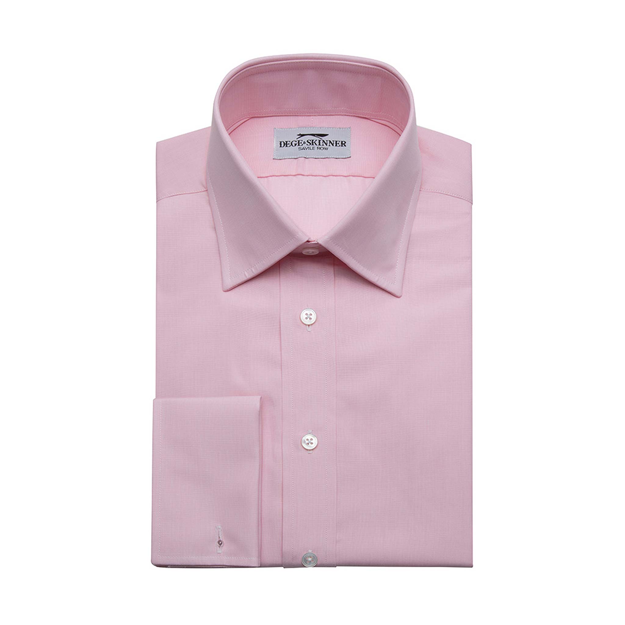 Pink End On End Shirt, Double French Cuff - Dege & Skinner
