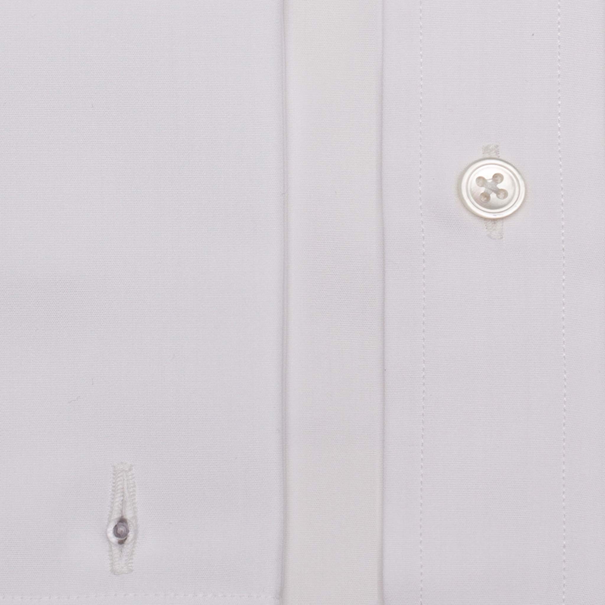 White Poplin Cotton Shirt With Cutaway Collar & Double French Cuff