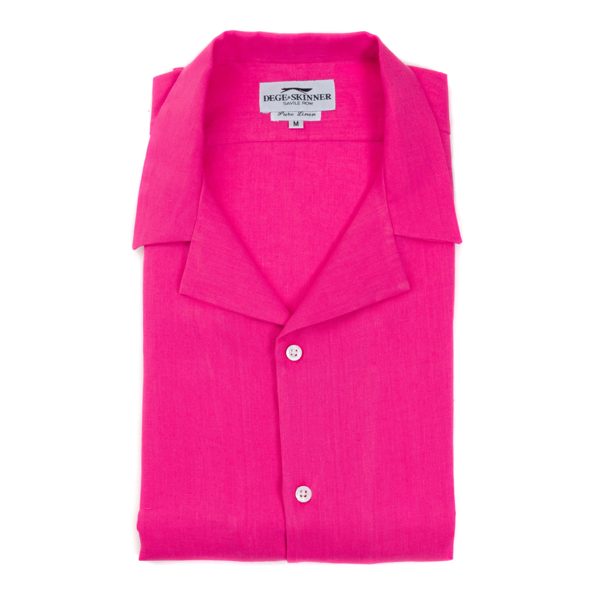 Hot Pink Linen Short-Sleeve Shirt - Dege & Skinner