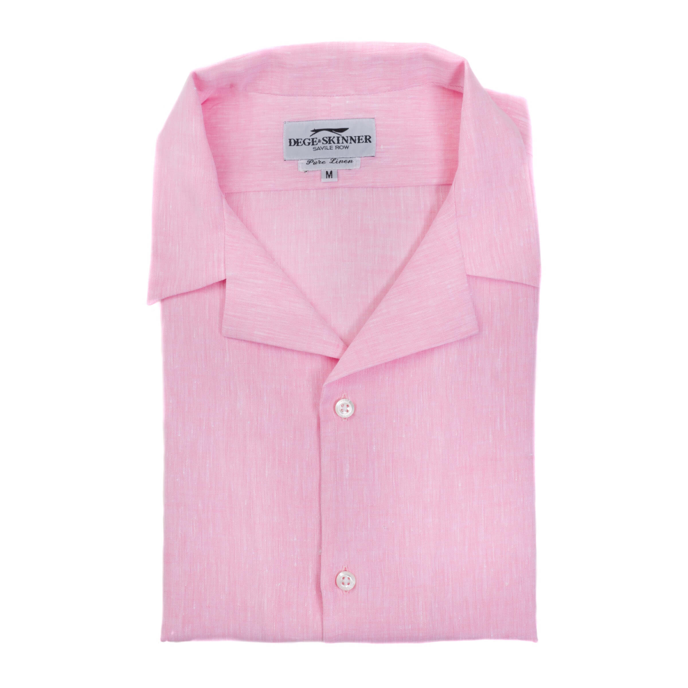 Blush Pink Linen Short-Sleeve Shirt - Dege & Skinner