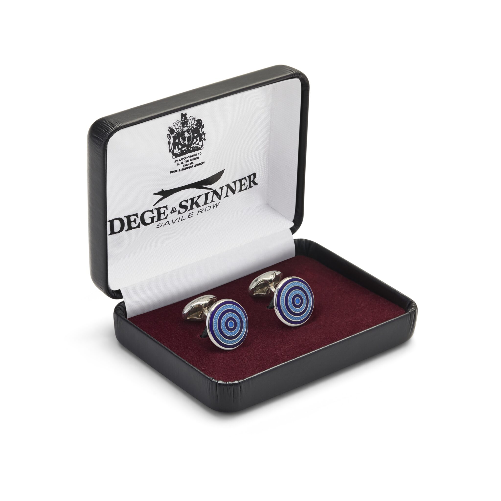 Two Tone Blue Sterling Silver Spiral Cufflinks