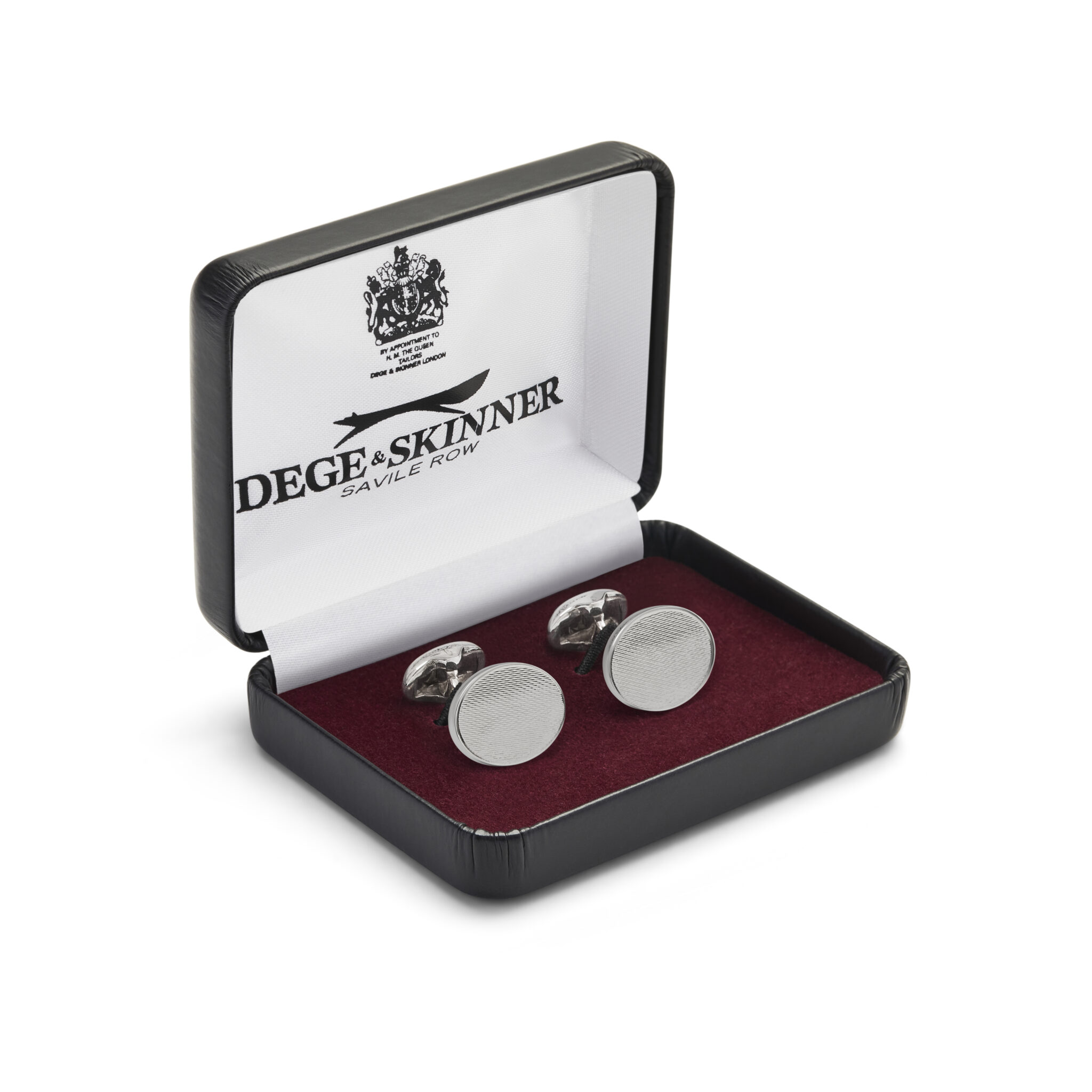 Sterling Silver Oval Cufflinks With Machined Patterning