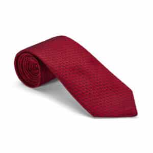 Red Interlocked Woven Silk Tie