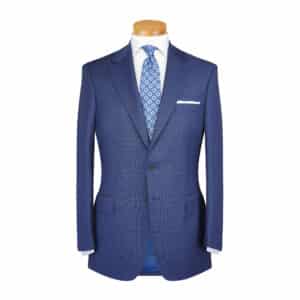Mid Blue Glen Check Single Breasted Two-Piece Suit