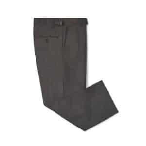 Mid Grey Wool Worsted Flannel Trousers