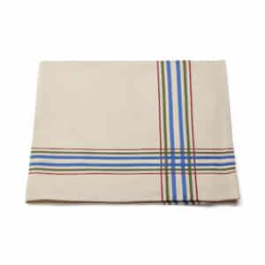 Multistriped Ivory Square Design, Cotton Pocket Square