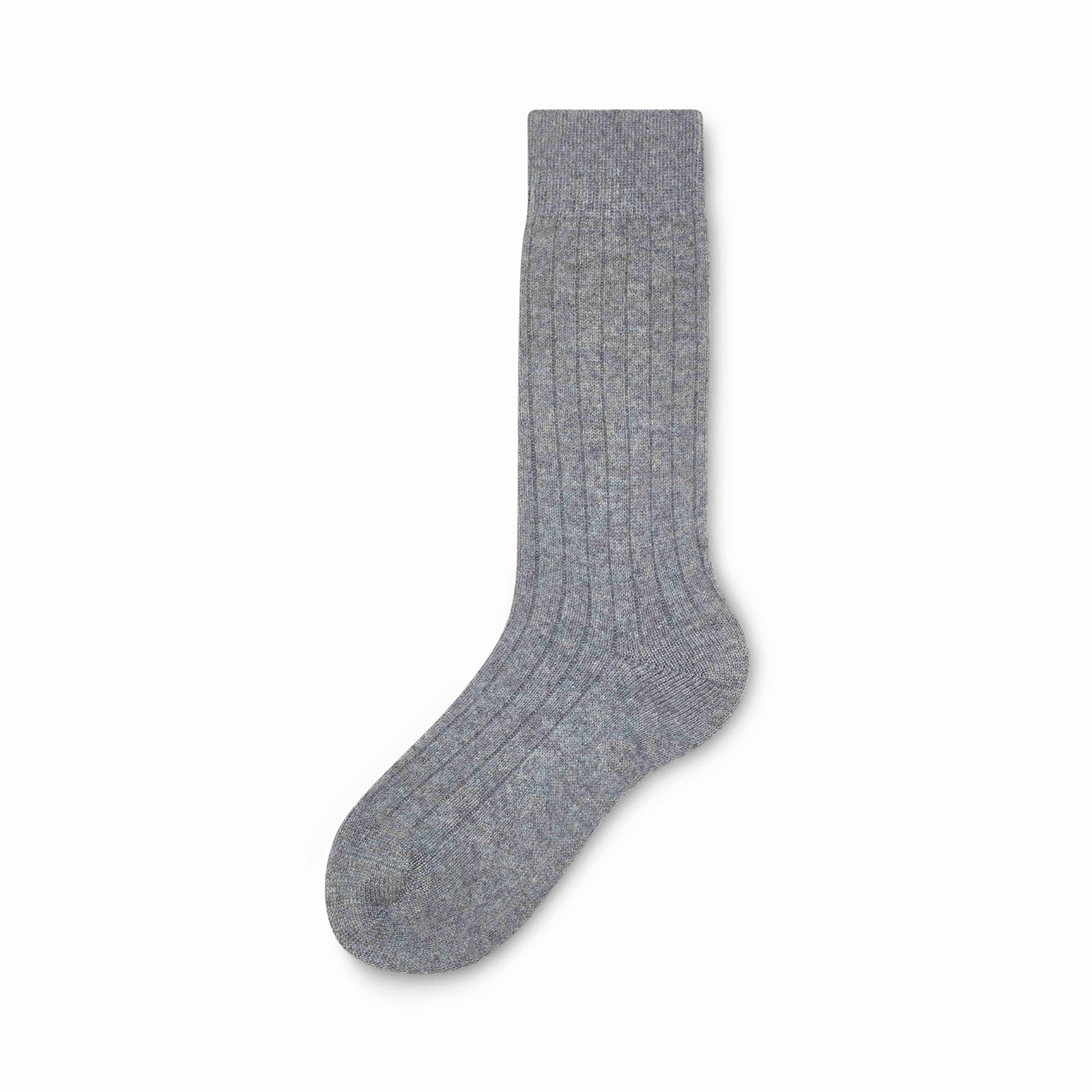 Grey Mid-Calf Cashmere Socks