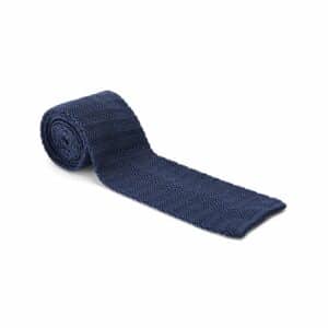 Steel Blue Square End, Knitted Silk Tie