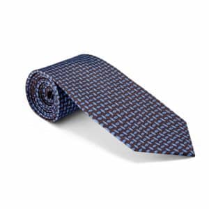 Brown & Light Blue Oval, Woven Silk Tie